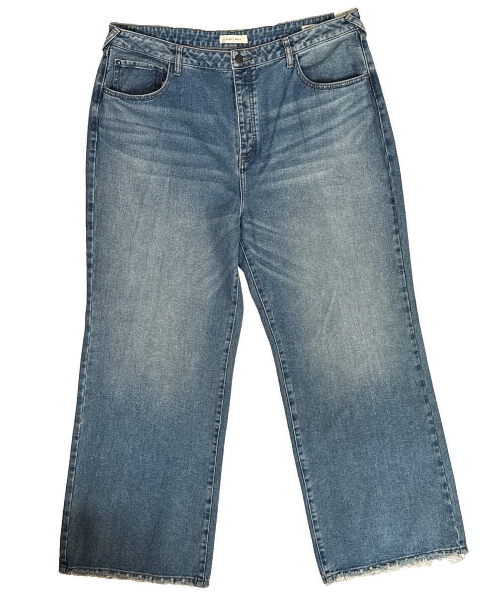 Cleo + Wolf Jeans Womens 34x32 High Rise Loose Wide Leg 100% Cotton NWOT